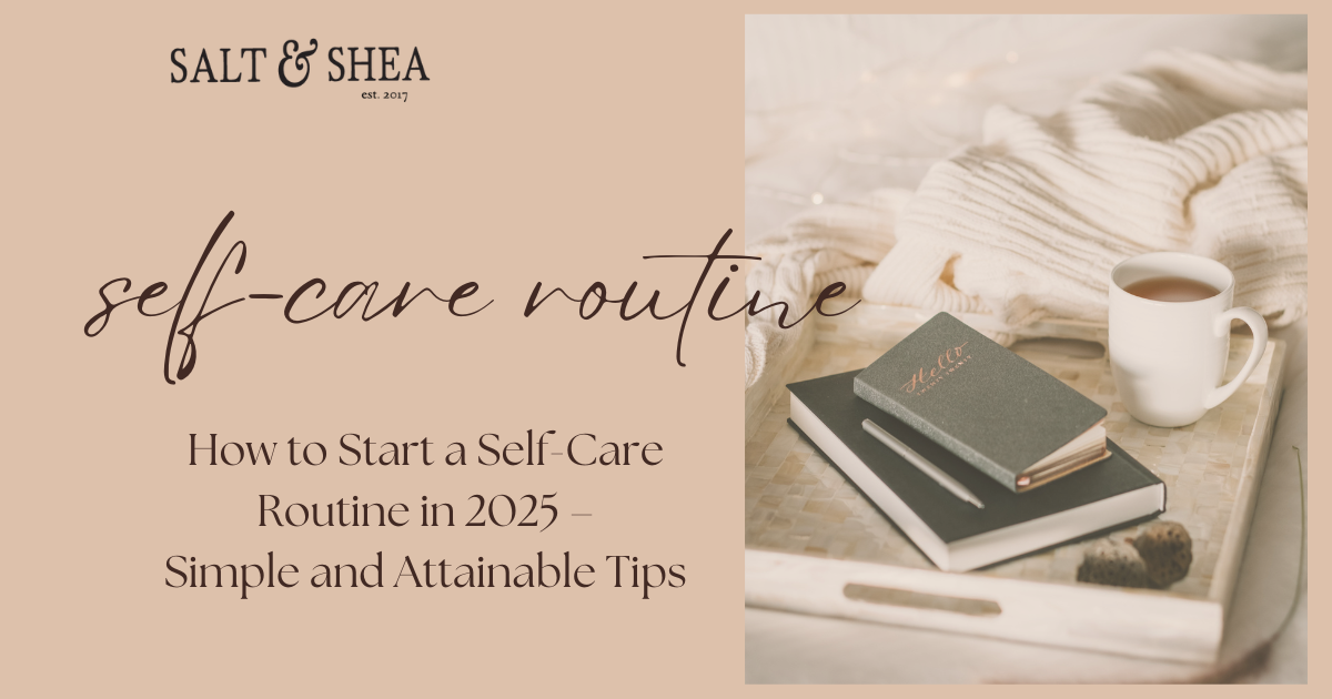 self-care journal and coffee